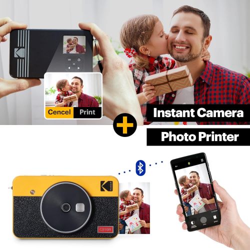  [아마존베스트]Kodak Mini Shot 2 Retro Portable Wireless Instant Camera & Photo Printer - Yellow - 60 Sheets