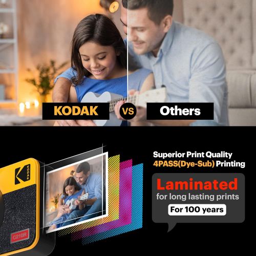  [아마존베스트]Kodak Mini Shot 2 Retro Portable Wireless Instant Camera & Photo Printer - Yellow - 60 Sheets