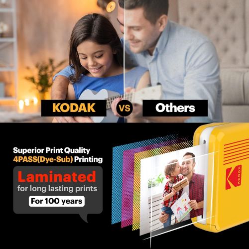  [아마존베스트]Kodak Mini 2 Retro Portable Instant Photo Printer, Wireless Connection, Compatible with iOS, Android & Bluetooth, Real Photo (2.1 ”x3.4”), 4Pass Technology & Lamination Process, Pr