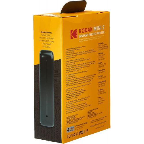  [아마존베스트]Kodak HD Wireless Portable Mobile Instant Photo Printer, Print Social Media Photos, Premium Quality Full Color Prints. Compatible w/iOS and Android Devices (Black)