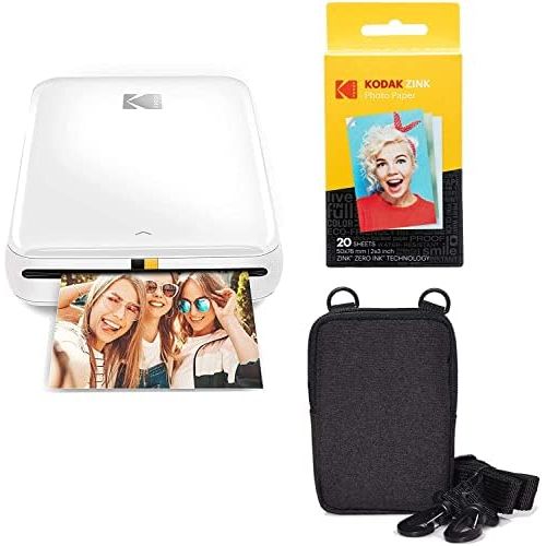  [아마존베스트]KODAK Step Wireless Mobile Photo Mini Printer (White) Go Bundle