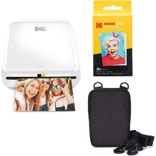  [아마존베스트]KODAK Step Wireless Mobile Photo Mini Printer (White) Go Bundle