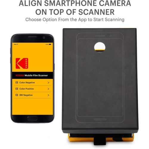  [아마존베스트]KODAK Mobile Film Scanner - Fun Novelty Scanner Lets You Scan and Play with Old 35mm Films & Slides Using Your Smartphone Camera - Cardboard Platform & Eco-Friendly Toy LED Backlig