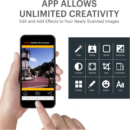  [아마존베스트]KODAK Mobile Film Scanner - Fun Novelty Scanner Lets You Scan and Play with Old 35mm Films & Slides Using Your Smartphone Camera - Cardboard Platform & Eco-Friendly Toy LED Backlig