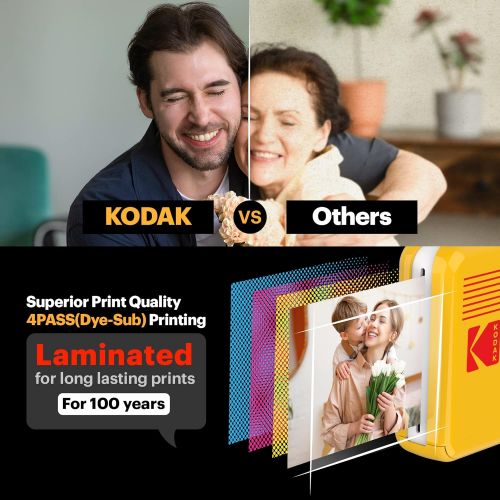  [아마존베스트]KODAK Mini 3 Square Retro Portable Printer - Social Media Photo Instant Printer  Premium App iOS & Android Compatible  Wireless Connection  3x3inch Photo - 4PASS Technology - 60