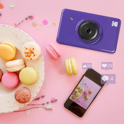  [아마존베스트]KODAK KOD-MSW Mini Shot Wireless Instant Digital Camera & Social Media Portable Photo Printer, LCD Display, Premium Quality Full Color Prints, Compatible w/iOS & Android (White)