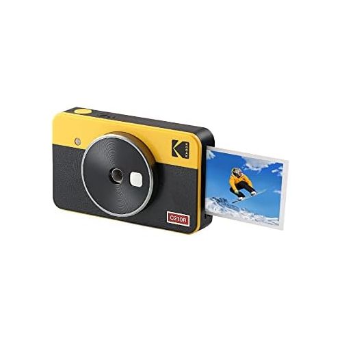  [아마존베스트]Kodak Mini Shot 2 Retro Camera and Portable Photo Printer iOS and Android 4Pass Technology (54x86mm) - Yellow - 8 Sheets