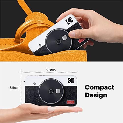  [아마존베스트]Kodak Mini Shot 2 Retro Camera and Portable Photo Printer iOS and Android 4Pass Technology (54x86mm) - Yellow - 8 Sheets