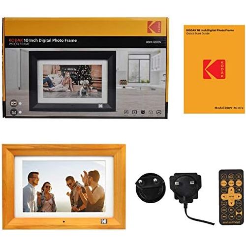  [아마존베스트]KODAK RDPF-802V Digital Photo Frame 8 Inch Wooden Electronic Photo Frame 1280 x 800 IPS Picture Music Video Function with Remote Control