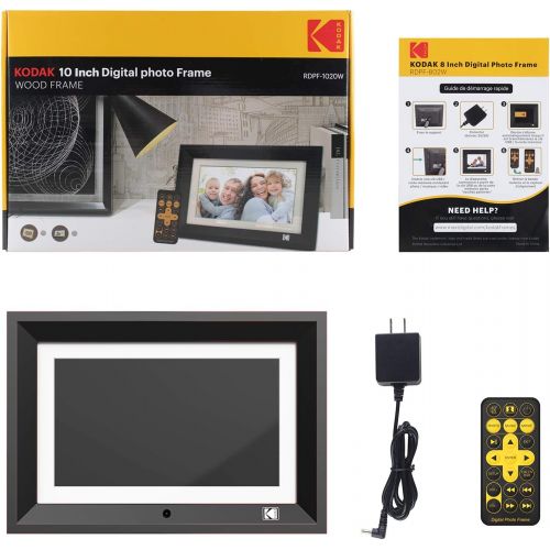  [아마존베스트]KODAK Black Wood RDPF-1020W Digital Photo Frame 10 Inches Black