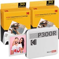 [아마존베스트]Kodak Mini 3 Retro Square (Polaroid) Instant Images in Premium Quality, Print on the Go with Mobile Phone, Mobile Photo Printer for Smartphone (iPhone & Android), Portable Bluetoot