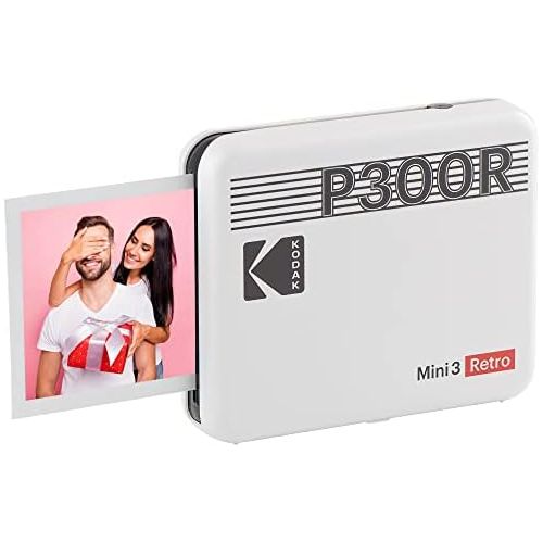  [아마존베스트]Kodak Mini 3 Retro Square (Polaroid) Instant Images in Premium Quality, Print on the Go with Mobile Phone, Mobile Photo Printer for Smartphone (iPhone & Android), Portable Bluetoot