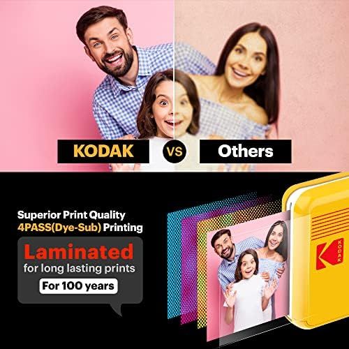  [아마존베스트]Kodak Mini 3 Retro Square (Polaroid) Instant Images in Premium Quality, Print on the Go with Mobile Phone, Mobile Photo Printer for Smartphone (iPhone & Android), Portable Bluetoot