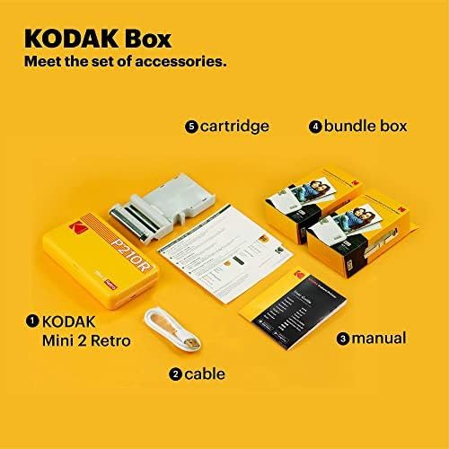  [아마존베스트]KODAK Mini 2 Plus Retro Mobile 10 X 15 Photo Printer, and Polaroid Instant Pictures print in premium quality on the go with your mobile phone, mobile photo printer for smartphone (