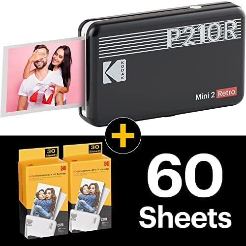  [아마존베스트]KODAK Mini 2 Plus Retro Mobile 10 X 15 Photo Printer, and Polaroid Instant Pictures print in premium quality on the go with your mobile phone, mobile photo printer for smartphone (