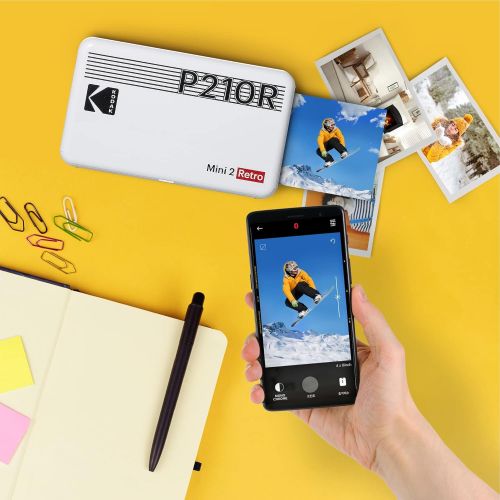  [아마존베스트]KODAK Mini 2 Plus Retro Mobile 10 X 15 Photo Printer, and Polaroid Instant Pictures print in premium quality on the go with your mobile phone, mobile photo printer for smartphone (