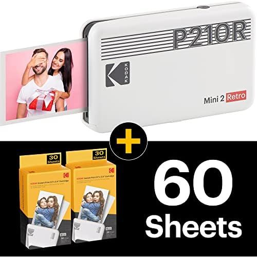  [아마존베스트]KODAK Mini 2 Plus Retro Mobile 10 X 15 Photo Printer, and Polaroid Instant Pictures print in premium quality on the go with your mobile phone, mobile photo printer for smartphone (