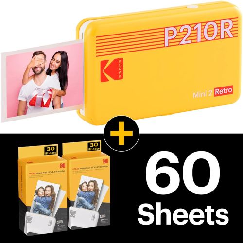  [아마존베스트]KODAK Mini 2 Plus Retro Mobile 10 X 15 Photo Printer, and Polaroid Instant Pictures print in premium quality on the go with your mobile phone, mobile photo printer for smartphone (