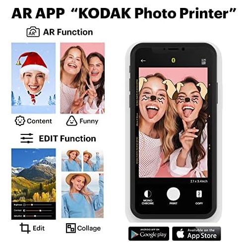  [아마존베스트]Kodak Mini 2 Retro Mobile Photo Printer for Smartphone (iPhone & Android), 10 x 15 cm Photos, Premium Quality Instant Images on the Go with Mobile Phone, Portable Bluetooth Printer