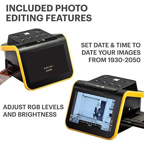  [아마존베스트]KODAK Slide N Scan Film and Slide Scanner with Large 5 LCD Screen Converts Negatives and Slides into Colour and Black and White 35mm, 126, 110 Negatives and Slides in JPEG Digital