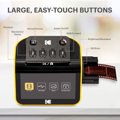  [아마존베스트]KODAK Slide N Scan Film and Slide Scanner with Large 5 LCD Screen Converts Negatives and Slides into Colour and Black and White 35mm, 126, 110 Negatives and Slides in JPEG Digital