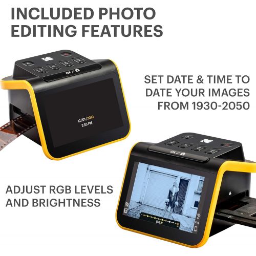  [아마존베스트]KODAK Slide N Scan Film and Slide Scanner with Large 5 LCD Screen Converts Negatives and Slides into Colour and Black and White 35mm, 126, 110 Negatives and Slides in JPEG Digital