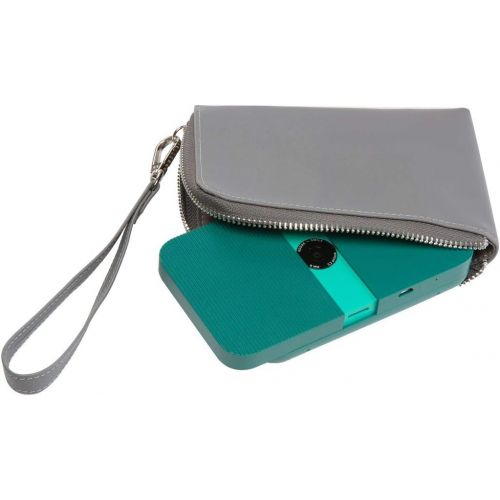  KODAK Leather Wristlet, Dressy Zipper Camera Bag, Wallet, Purse, Fits Printomatic, Mini Shot, Mini 2, Smile Printer/Camera - Grey