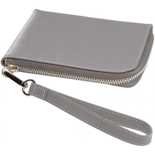  KODAK Leather Wristlet, Dressy Zipper Camera Bag, Wallet, Purse, Fits Printomatic, Mini Shot, Mini 2, Smile Printer/Camera - Grey