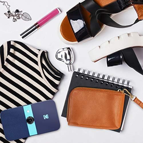  KODAK Leather Wristlet, Dressy Zipper Camera Bag, Wallet, Purse, Fits Printomatic, Mini Shot, Mini 2, Smile Printer/Camera - Brown