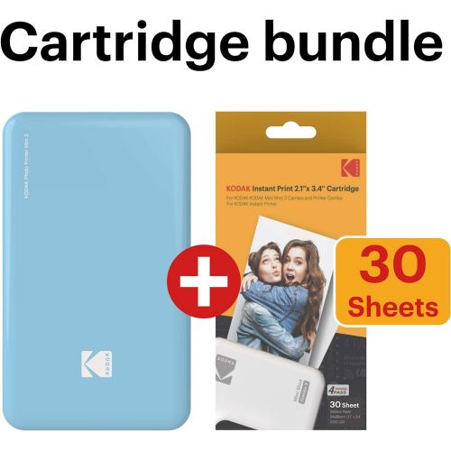  Kodak Mini2 Instant Photo Printer (Blue) Gift Bundle + Paper (20 Sheets) + Deluxe Case + 7 Fun Sticker Sets + Twin Tip Markers + Photo Album + Hanging Frames