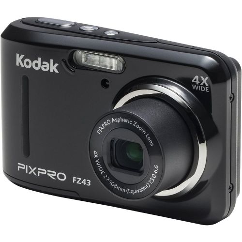  KODAK PIXPRO Friendly Zoom FZ43 Digital Camera (Black) with 32GB Card + Case + Tripod + Kit