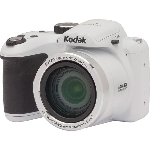  KODAK PIXPRO AZ401 Astro Zoom Digital Camera (White) with 16GB Card + Case + Tripod + + Kit