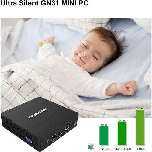  [아마존 핫딜] [아마존핫딜]KODLIX Desktop Mini PC, Quad Core Intel Celeron J3160 Processor, RAM 4GB/128GB NVMe SSD Silent Mini Computers Support Windows 10, 4K HDMI & VGA Dual Display, TDP Unlocker, 4USB Ports, Aut