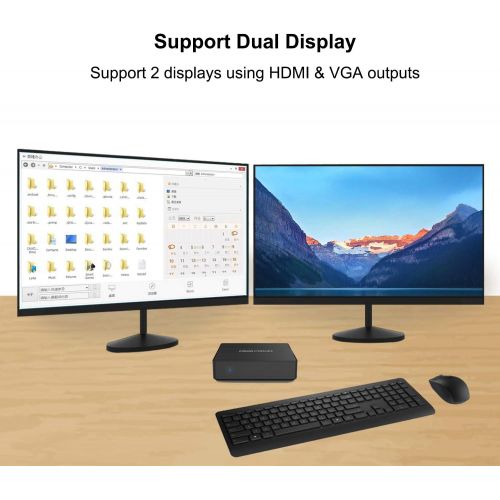  [아마존 핫딜] [아마존핫딜]KODLIX Desktop Mini PC, Quad Core Intel Celeron J3160 Processor, RAM 4GB/128GB NVMe SSD Silent Mini Computers Support Windows 10, 4K HDMI & VGA Dual Display, TDP Unlocker, 4USB Ports, Aut