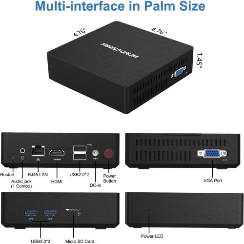  [아마존 핫딜] [아마존핫딜]KODLIX Desktop Mini PC, Quad Core Intel Celeron J3160 Processor, RAM 4GB/128GB NVMe SSD Silent Mini Computers Support Windows 10, 4K HDMI & VGA Dual Display, TDP Unlocker, 4USB Ports, Aut