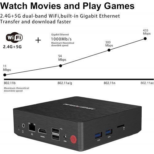  [아마존 핫딜] [아마존핫딜]KODLIX Desktop Mini PC, Quad Core Intel Celeron J3160 Processor, RAM 4GB/128GB NVMe SSD Silent Mini Computers Support Windows 10, 4K HDMI & VGA Dual Display, TDP Unlocker, 4USB Ports, Aut