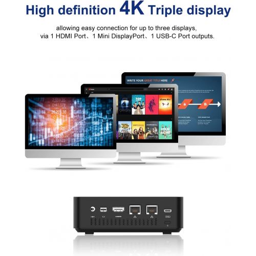  [아마존베스트]KODLIX U700 Mini PC Intel Core i5-5257U Windows 10 Pro Mini PC Desktop Computer,Expandable RAM 8GB DDR3L+256GB SSD, HDMI/Mini DP/USB-C 4K Salida, 2 x Ethernet, 3 x USB 3.0,Support Chromiu