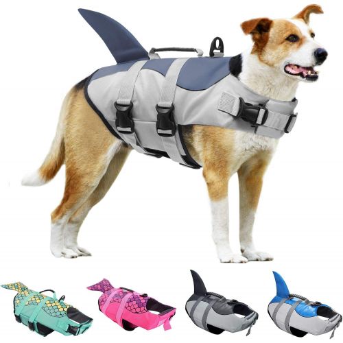  KOESON Dog Life Jacket, Fashion Pet Swimming Vest, Puppy Life Saver with Adjustable Strong Handle