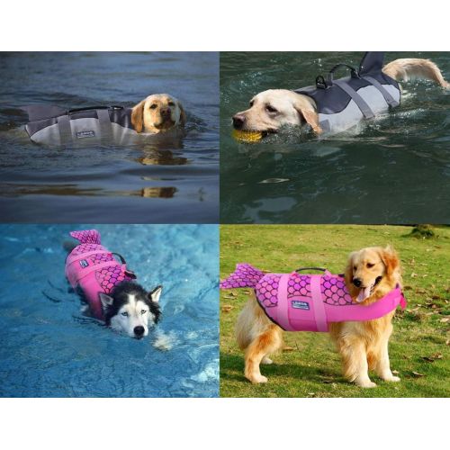  KOESON Dog Life Jacket, Fashion Pet Swimming Vest, Puppy Life Saver with Adjustable Strong Handle