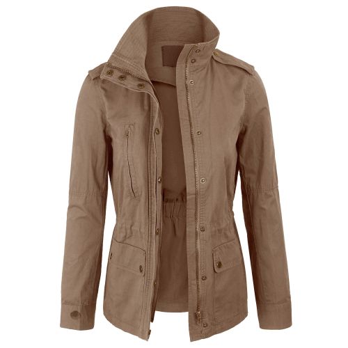  Kogmo Womens Zip Up Military Anorak Safari Jacket Coat