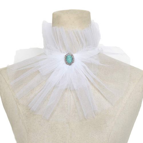  KOGOGO Renaissance Ruff Neck Collar Victorian Tulle Jabot