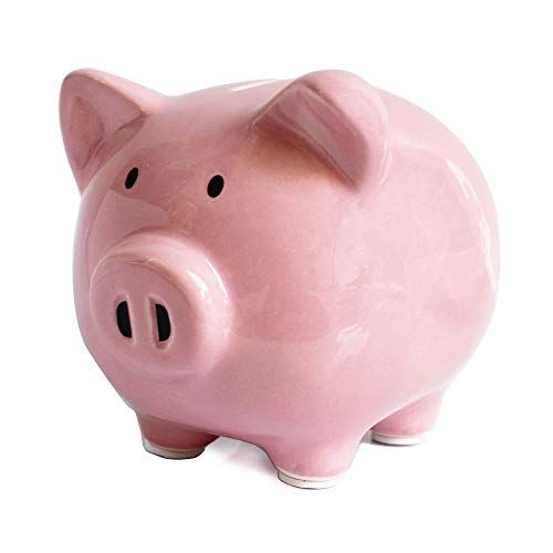  [아마존베스트]KOHIENWO Pink Piggy Banks, Piggy Bank for Girls Boys Kids A New for White Piggy Bank for Boys,Girls,Kids,Adult Coin Bank with DIY Sticker