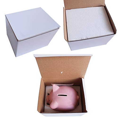  [아마존베스트]KOHIENWO Pink Piggy Banks, Piggy Bank for Girls Boys Kids A New for White Piggy Bank for Boys,Girls,Kids,Adult Coin Bank with DIY Sticker