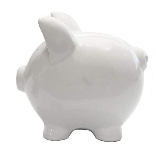  [아마존베스트]KOHIENWO Ceramic White Piggy Bank Makes a Perfect Unique Gift Nursery Decor Keepsake or Savings Piggy Bank for Kids White