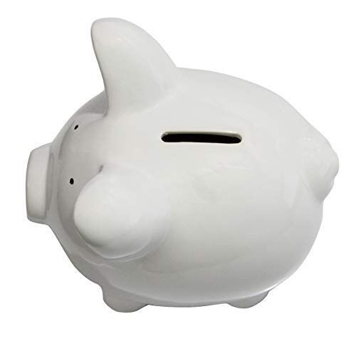  [아마존베스트]KOHIENWO Ceramic White Piggy Bank Makes a Perfect Unique Gift Nursery Decor Keepsake or Savings Piggy Bank for Kids White