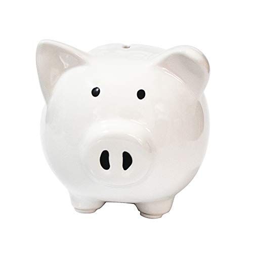  [아마존베스트]KOHIENWO Ceramic White Piggy Bank Makes a Perfect Unique Gift Nursery Decor Keepsake or Savings Piggy Bank for Kids White