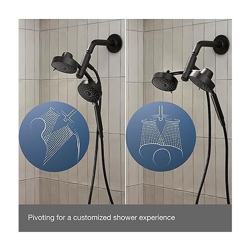  KOHLER 23219-2MB Purist 2-in-1 Multifunction Shower Combo Kit, Rotating Showerhead with Handheld Shower Head, 2.5 GPM, Vibrant Brushed Moderne Brass