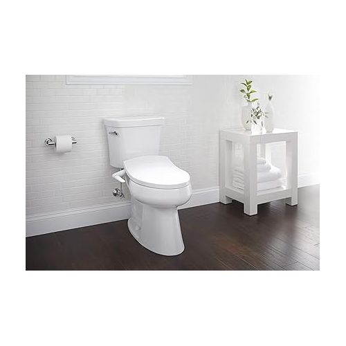  Kohler K-3999-0 Highline Comfort Height Two-piece Elongated 1.28 Gpf Toilet with Class Five Flushing Technology And Left-hand Trip Lever, Seat Not Included, White