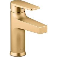 KOHLER 74013-4-2MB Taut Single-Handle Bathroom Sink Faucet, Vibrant Brushed Moderne Brass