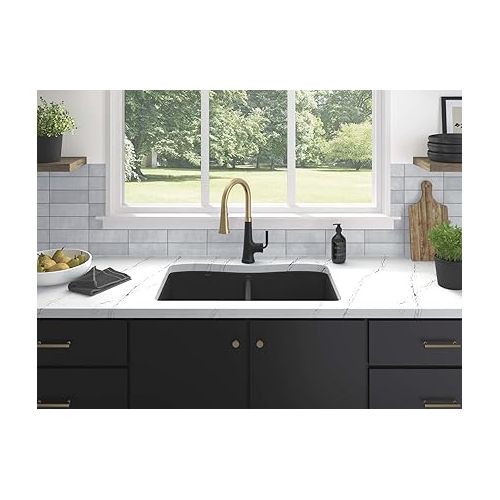  KOHLER 8185-1-CM1 K-8185-1-CM1 Kennon 33 in. x 22 in. x 9-5/8 in. Neoroc top Mount Double-Equal Kitchen Sink, Matte Black